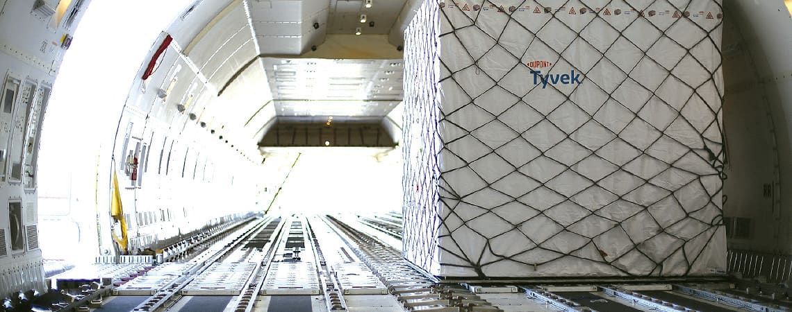 Air Cargo Cover, Thermische Palettenabdeckung. Isothermische Schutzhüllen DuPont ™ Tyvek ® Solar ™ W10 W20 Xtreme ™ W50, Transportpaletten EUR UK USA